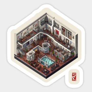 Isometric art galery Sticker